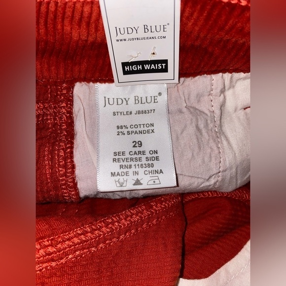 NWT Judy Blue Ankle‎ Straight Corduroy Pants High Rise Cropped Rust Red Plus 29W - Picture 5 of 13